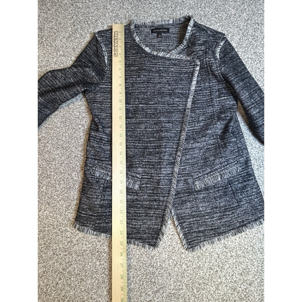 Banana Republic Women's Tweed Blazer Jacket M Grey - Picture 5 of 11